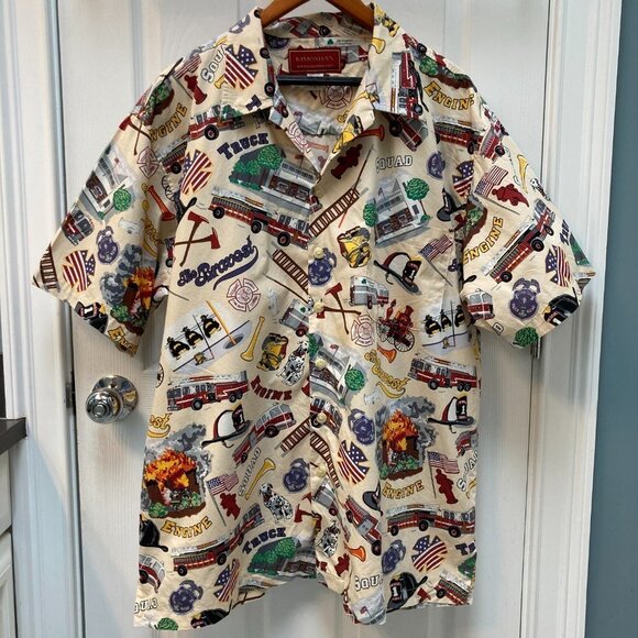 Kimoshan Firefighter Short Sleeve Button Down Shirt Size XL - Picture 8 of 8